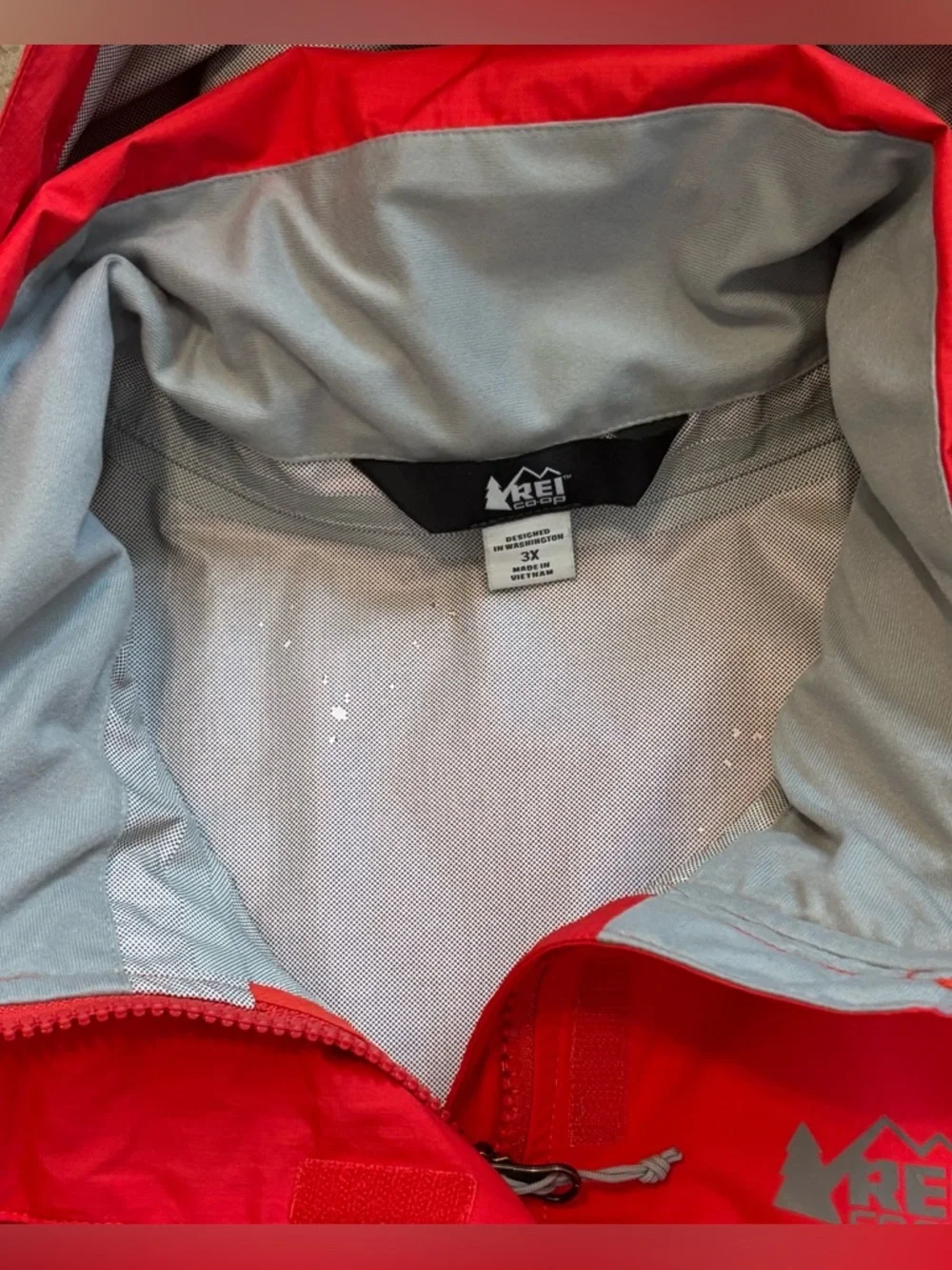 REI Co-op Rainier Peak 2.5L Rain Jacket Coral Red Hooded Waterproof Women’s 3X - Picture 12 of 16